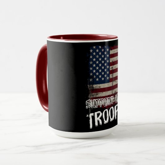 Ontsteek je vaderlandsliefde steun onze troepen -  mok (Voorkant links)