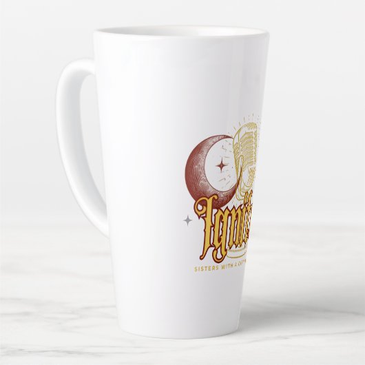 ONTSTEEK! Merk Merch van SWAG Inc. Latte Mok (Linkerhoek)