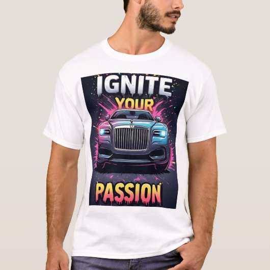 🔥 Ontsteek Passie Luxe Auto Kleur Spetter Grafisc T-shirt (Voorkant)