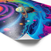 Ontsteek uw ruimte: Galactische Fusie Abstracte Mu Foto Afdruk (Hoek)