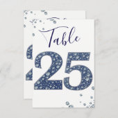 Ontsteker & diamanten bling Sparkle Table Number 2 Kaart (Voorkant / Achterkant)