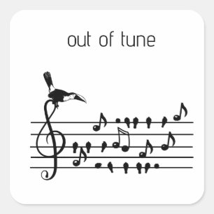 Ontstemde Toekan & Zangvogels Muziekgroep Vierkante Sticker