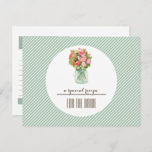 Ontvang Bride. Mason Jar Floral Briefkaart