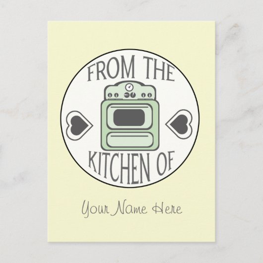 Ontvang Briefkaart - Retro Green Stove (Voorkant)