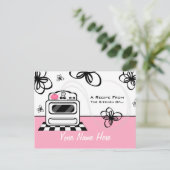 Ontvang Briefkaart - Retro Stove Modern Pink Kitch (Staand voorkant)