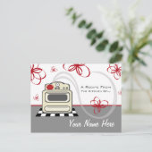 Ontvang Briefkaart - Retro Stove Modern Red Kitche (Staand voorkant)