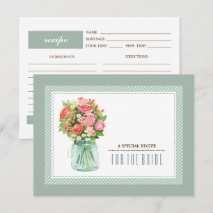 Ontvang de Bride. Mason Jar Floral Wedding Briefkaart