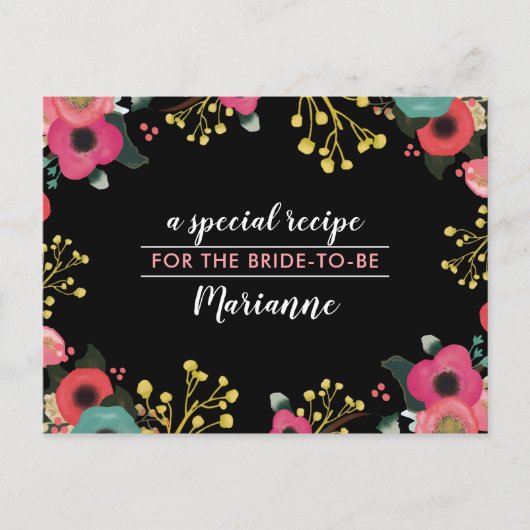 Ontvang de bruid-te-zijn. Moderne Floral Kaarten (Voorkant)