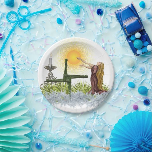 Ontvang de Zon Gezegelde Imbolc Wiccan Holiday Papieren Bordje (Feest)