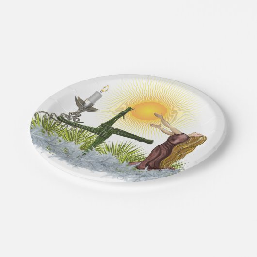 Ontvang de Zon Gezegelde Imbolc Wiccan Holiday Papieren Bordje (Gekanteld)