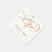 Ontvang decor Napkin Script for ever Love Glitter Servetten (Hoek)