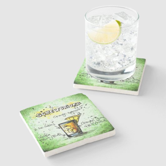 Ontvang Drink schroevendraaier Stenen Onderzetter (Zijkant)