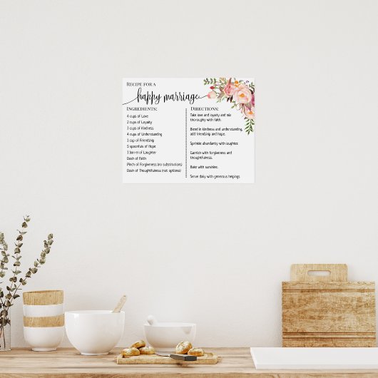 Ontvang een gelukkig huwelijksgebaar met een bruin poster (Keuken)