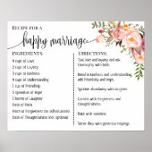 Ontvang een gelukkig huwelijksgebaar met een bruin poster (Voorkant)