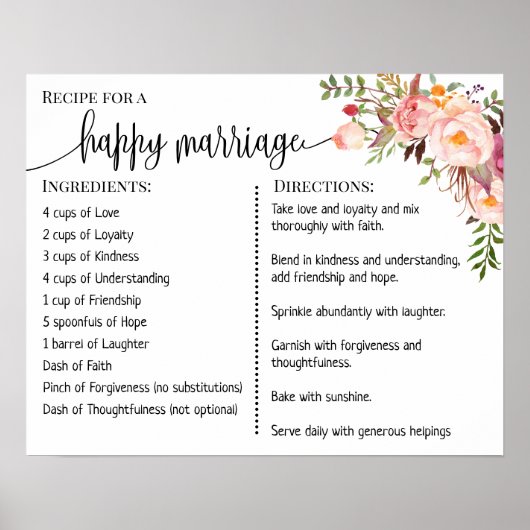 Ontvang een gelukkig huwelijksgebaar met een bruin poster (Voorkant)