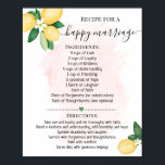 Ontvang een Happy Marriage Lemon Roze douche-cadea Poster<br><div class="desc">Klik op "Ontwerp bewerken" om de lay-out aan te passen of te personaliseren (tekst wijzigen,  lettertypekleur,  lettertypestijl). ** Zie het volledige collectie voor overeenkomende uitnodigingen,  vrijgezellenfeest games,  labels en tekens**</div>