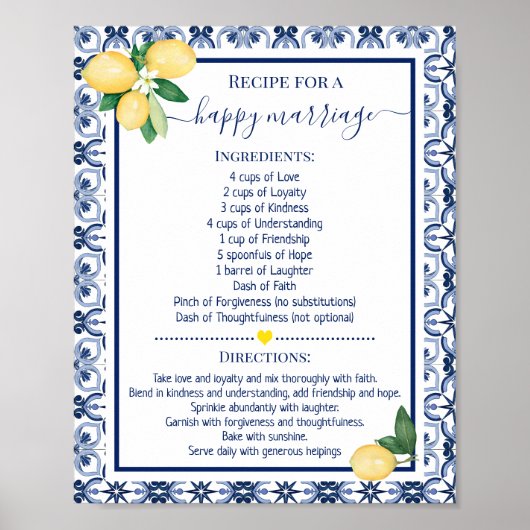 Ontvang een Happy Marriage Lemons Shower Gift Poster (Voorkant)