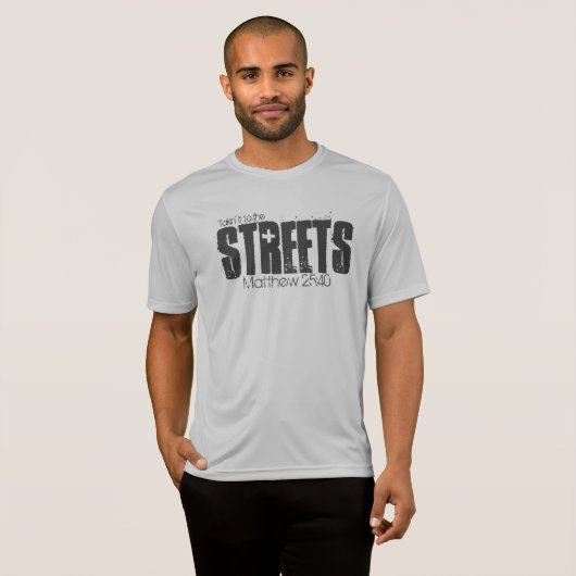 Ontvang een "Straat" shirt om de daklozen te onder (Voorkant volledig)