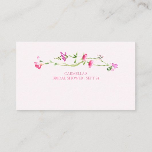 Ontvang een verzoek om bruinkroze wilde bloem informatiekaartje (Achterkant)