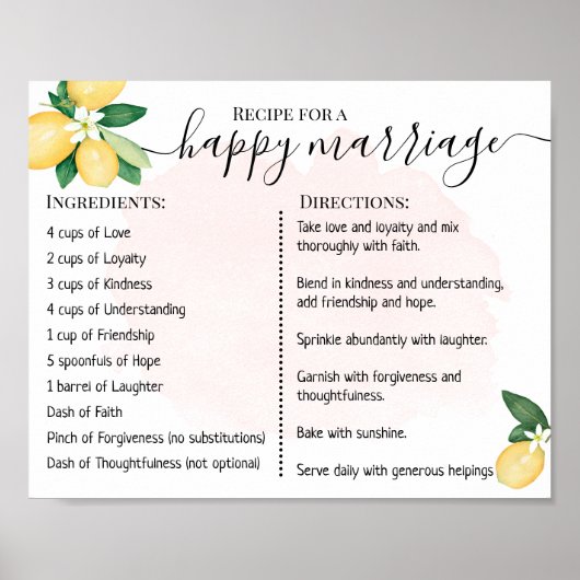 Ontvang een vrolijk huwelijk Pas getrouwd Lemons r Poster (Voorkant)