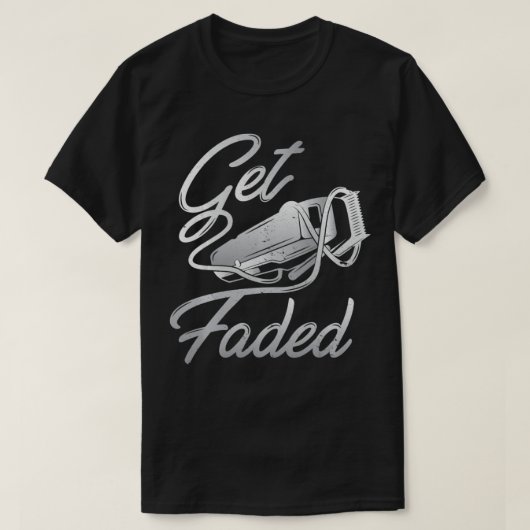 Ontvang Faded Barber Barbershop Hairdresser T-shirt (Design voorkant)