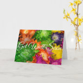 Ontvang goede regenboogwensen kaart (Gele Bloem)