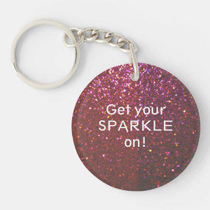 Ontvang je spaarpjes - Meisjes hot-roze faux Glitt Sleutelhanger