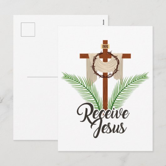 Ontvang Jezus Feestdagenkaart (Voorkant / Achterkant)