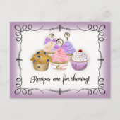 Ontvang Kaart Cupcake Cute Waterverf Vrijgezellenf (Voorkant)