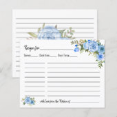 Ontvang Kaart Vrijgezellenfeest Blue Floral Weddin (Voorkant / Achterkant)