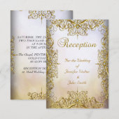 Ontvang Kaart Wedding Elegant Elite White Gold (Voorkant / Achterkant)