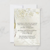Ontvang Kaart Wedding Gold Cream Pearl Floral (Achterkant)