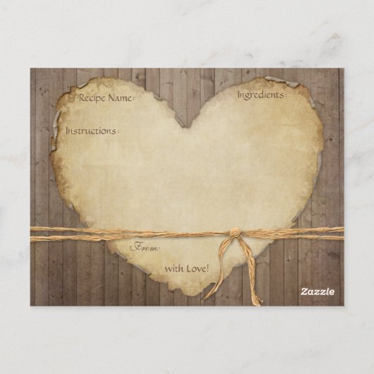 Ontvang Kaarten Rustic Wood Fence Boards Heart Bri (Achterkant)