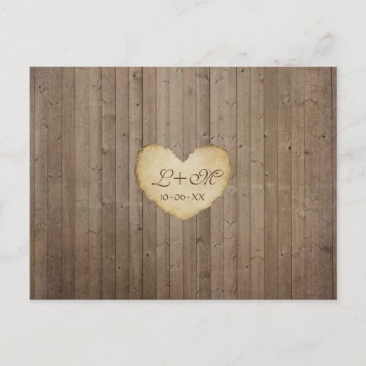 Ontvang Kaarten Rustic Wood Fence Boards Heart Bri (Voorkant)