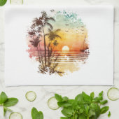 Ontvang keepaardbeugel thema Sunset Gift Theedoek (Gevouwen)