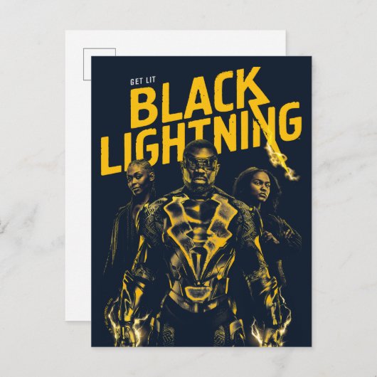 Ontvang Licht - Black Lightning Briefkaart (Voorkant / Achterkant)
