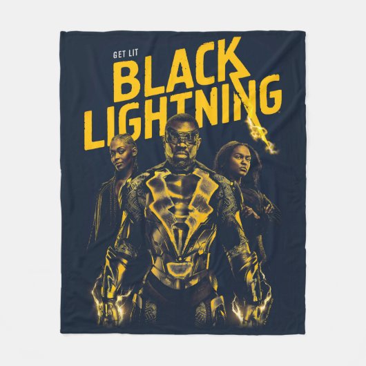 Ontvang Licht - Black Lightning Fleece Deken (Voorkant)