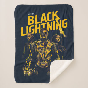 Ontvang Licht - Black Lightning Sherpa Deken