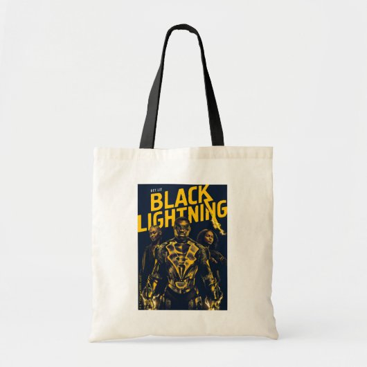Ontvang Licht - Black Lightning Tote Bag (Voorkant)