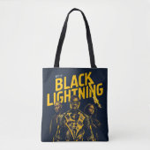 Ontvang Licht - Black Lightning Tote Bag (Voorkant)