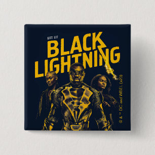 Ontvang Licht - Black Lightning Vierkante Button 5,1 Cm