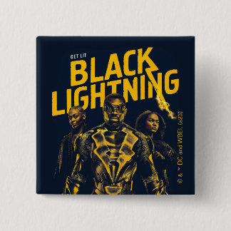 Ontvang Licht - Black Lightning Vierkante Button 5,1 Cm