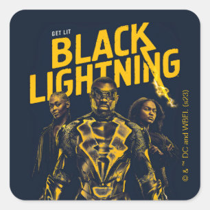 Ontvang Licht - Black Lightning Vierkante Sticker