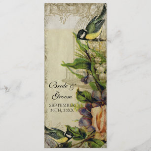 Ontvang menu Geel Song Bird Cage Floral