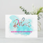 Ontvang ons opnieuw voor een Pool Party Personaliz Kaart (Staand voorkant)