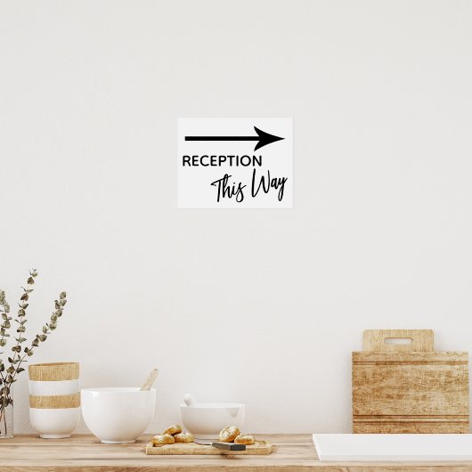 Ontvang op deze manier Eenvoudig zwart-wit pijlbor Poster (Keuken)