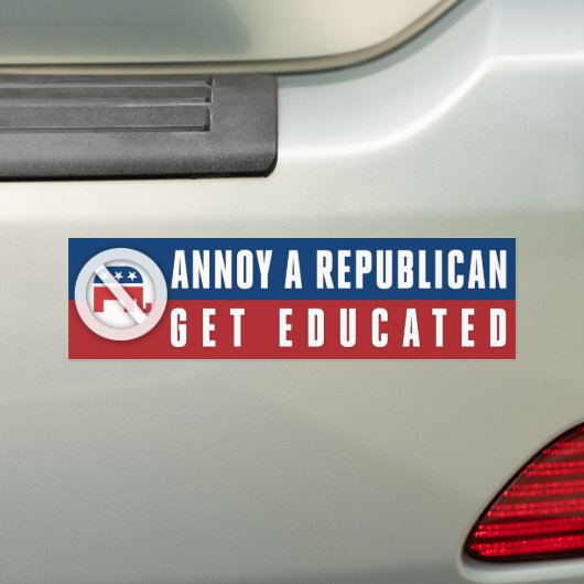 Ontvang opgeleid lezen boeken Annoy A Republikein Bumpersticker (Op auto)