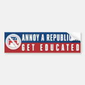 Ontvang opgeleid lezen boeken Annoy A Republikein Bumpersticker (Voorkant)