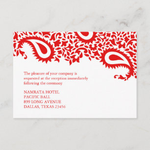 Ontvang Paisley Indian Style Wedding Flat Card Kaart