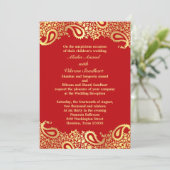 Ontvang Paisleys Wedding Elegant Flat Card Kaart (Staand voorkant)
